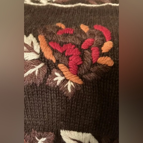 Marina Rinaldi extra long scarf stole wrap brown autumn colors sweater knit - Picture 3 of 5